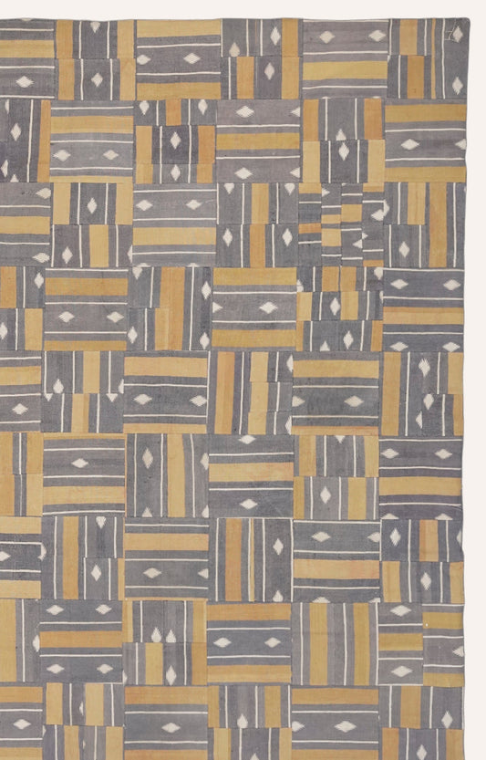 7 x 10 Ft Geometric Gray and Yellow Area Rug