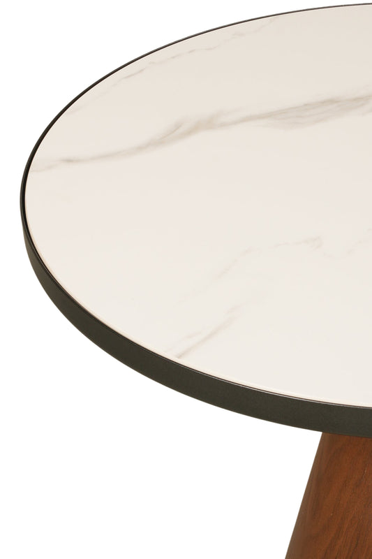 Round Marble Top Cone Base Side Table
