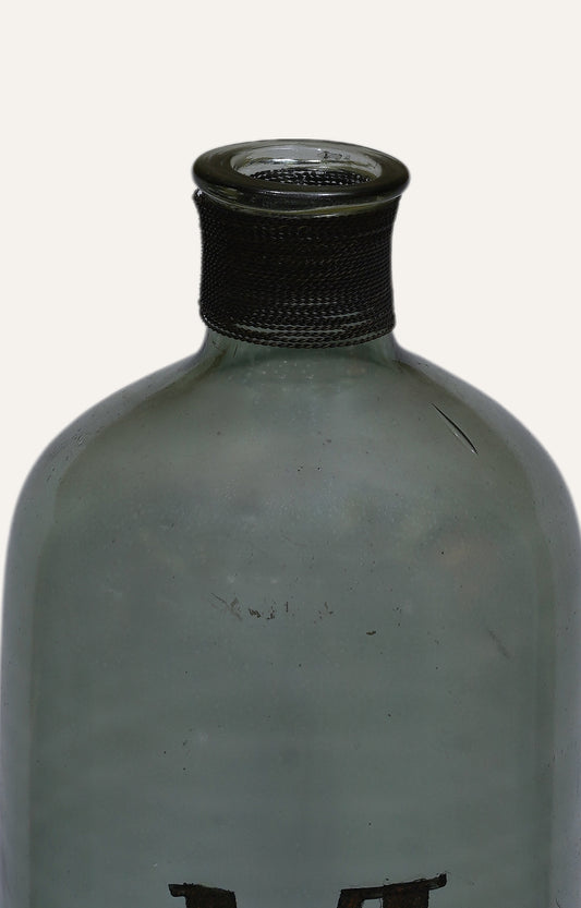 Smoky Grey Bottle Glass Vase