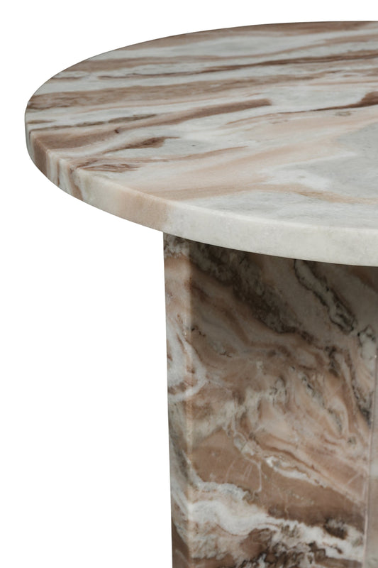 Contemporary Cross-Legged Marble Accent Table