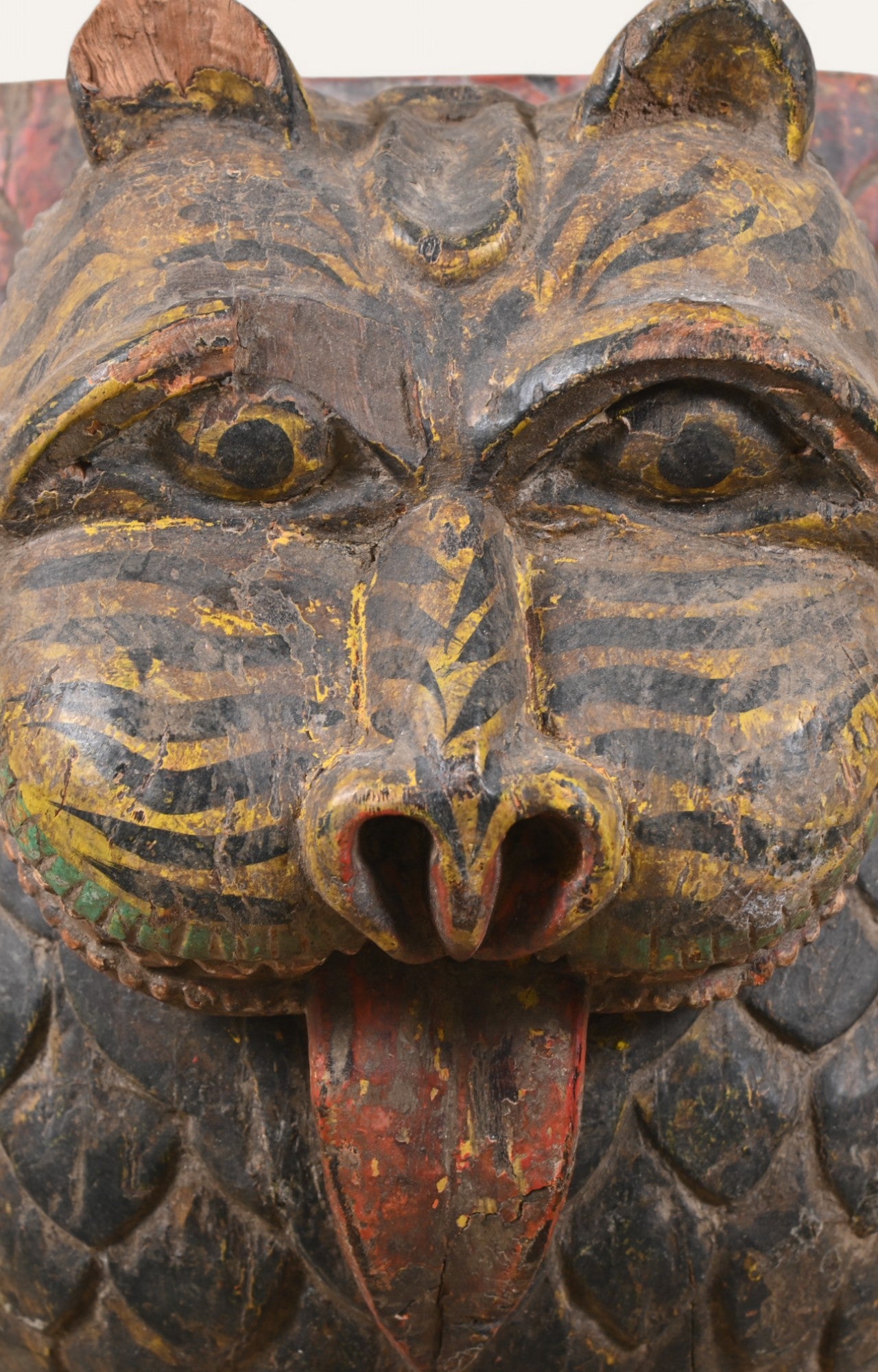 Traditional Wooden Tiger Wall Mask