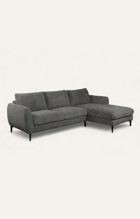 Modern Charcoal Bouclé Right Sectional Sofa