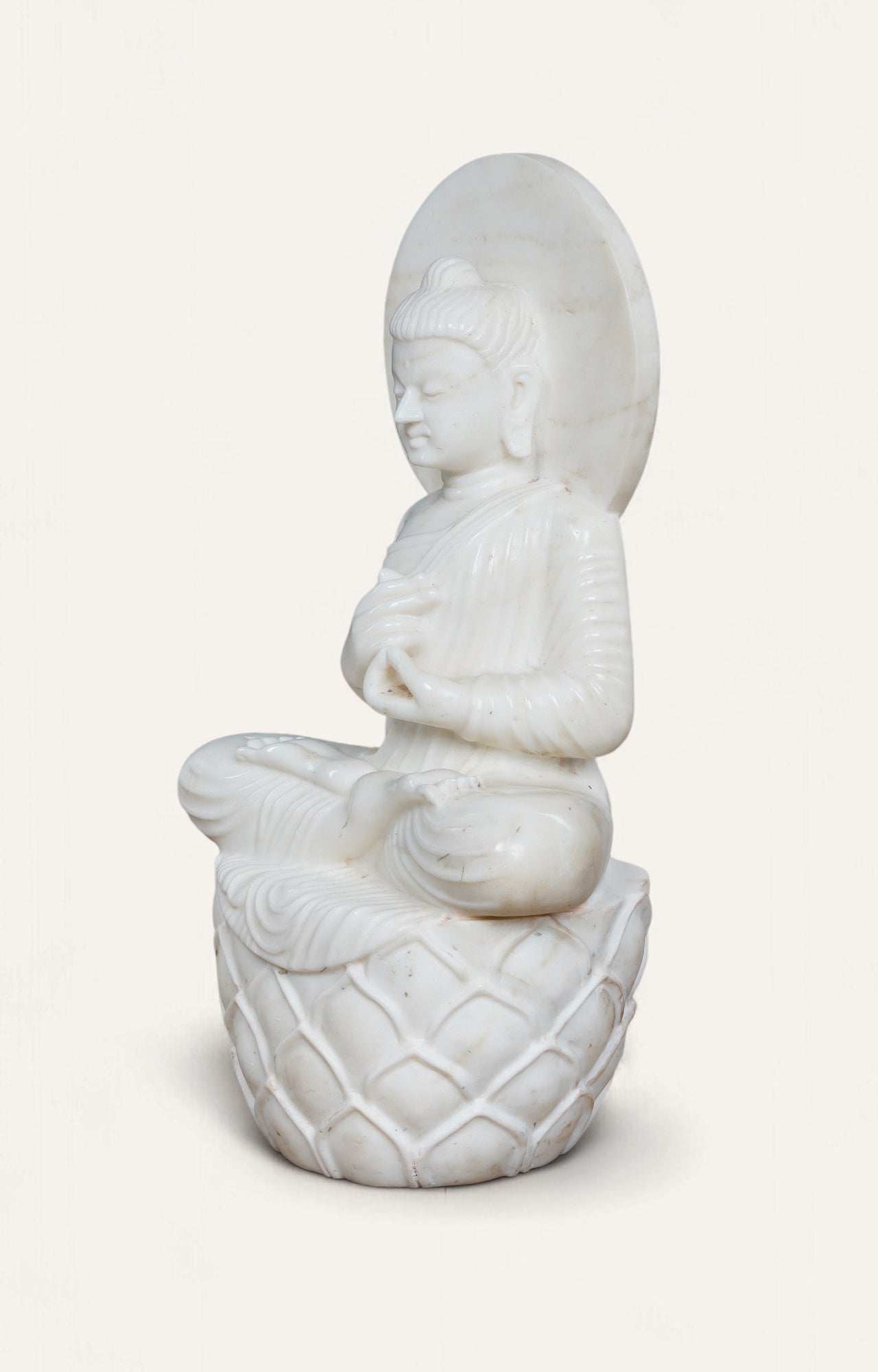 Marble Buddha in Dharmachakra Mudra