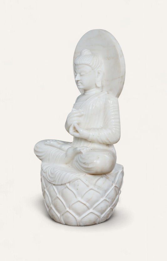 Marble Buddha in Dharmachakra Mudra