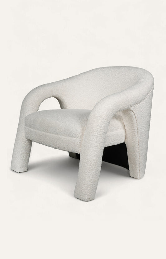 Modern Bouclé Curved Arm Lounge Chair