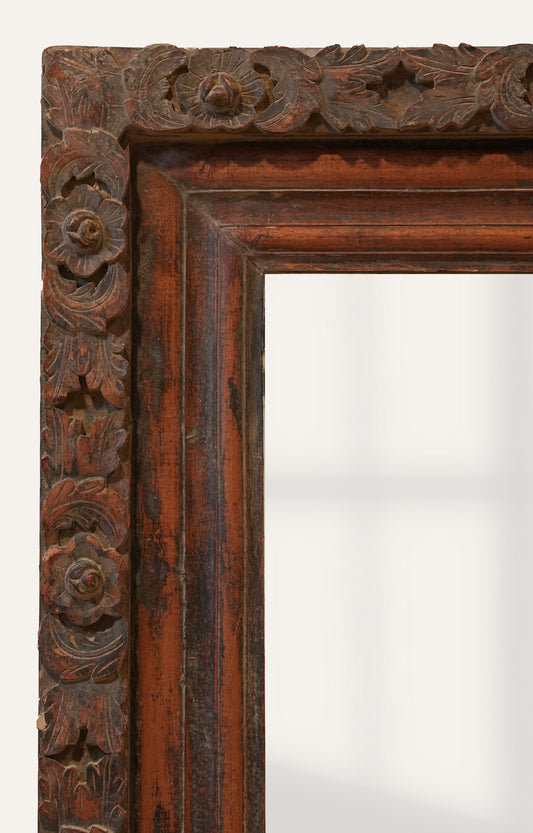 Vintage Hand-Carved Floral Wooden Frame
