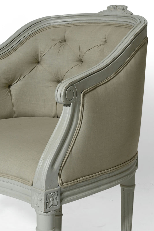 Upholstered Wooden Arm Chair