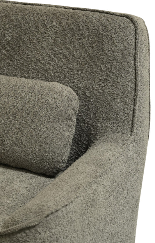 Ashen Bouclé Lounge Chair with Cushion