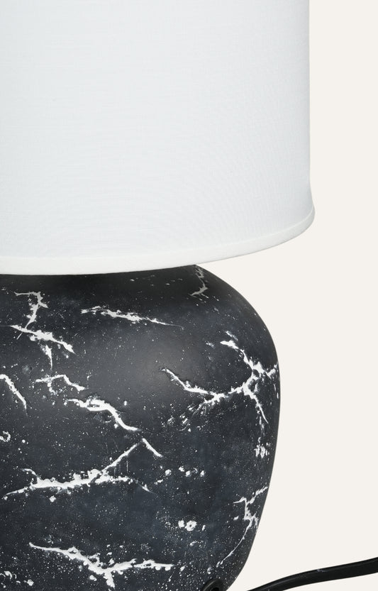 Black Marble Effect Ceramic Table Lamp