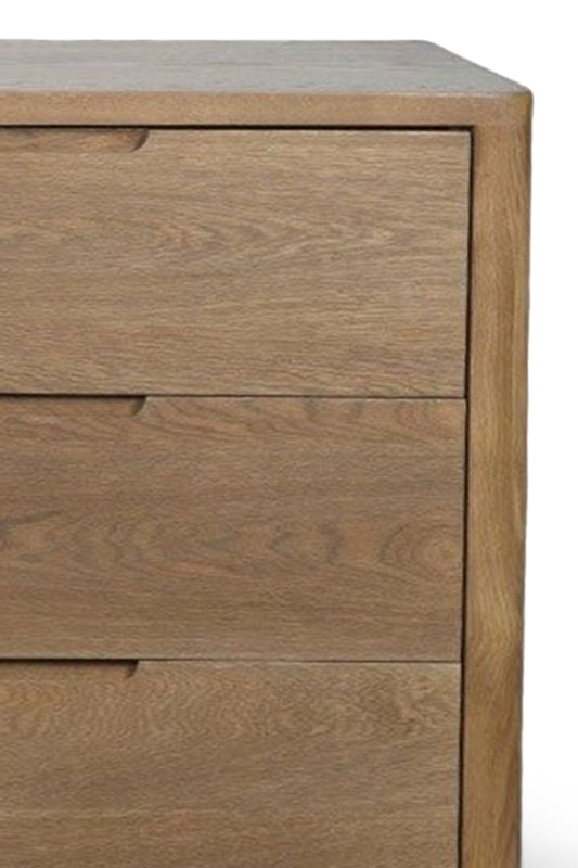Oak Wood Modern 6 Drawer Chest