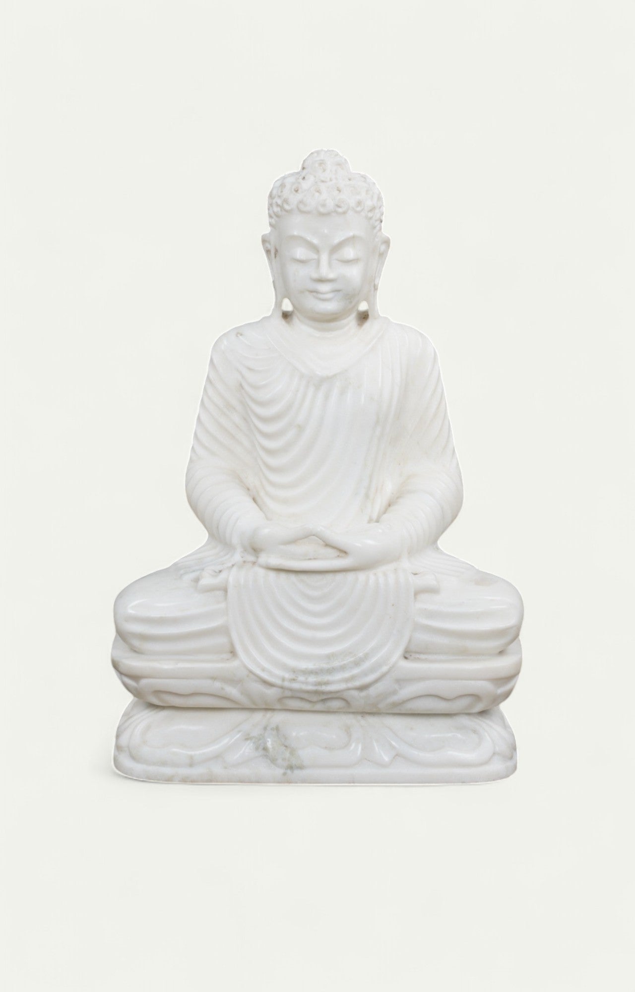 Marble Meditation Buddha - White