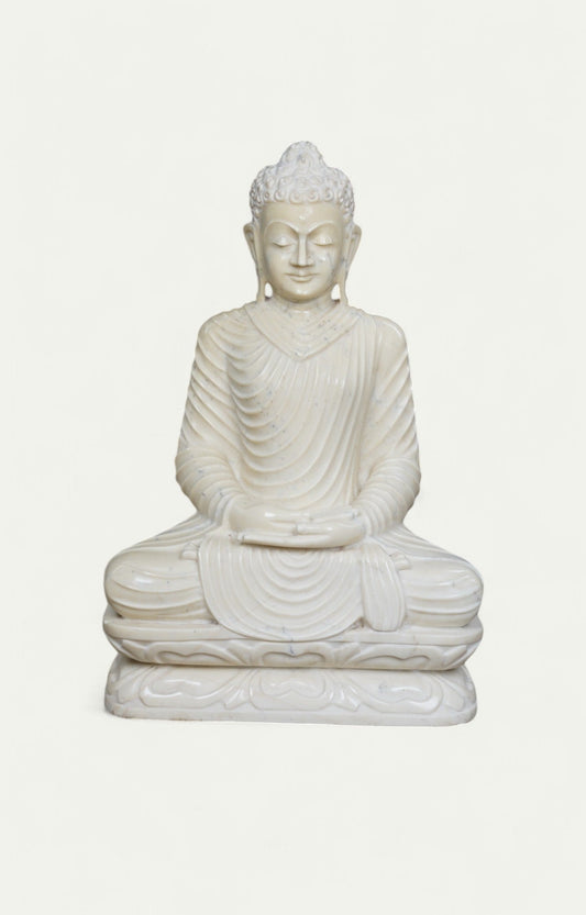 Marble Meditation Buddha - Beige
