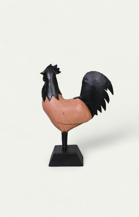 Antique Iron Rooster - Red