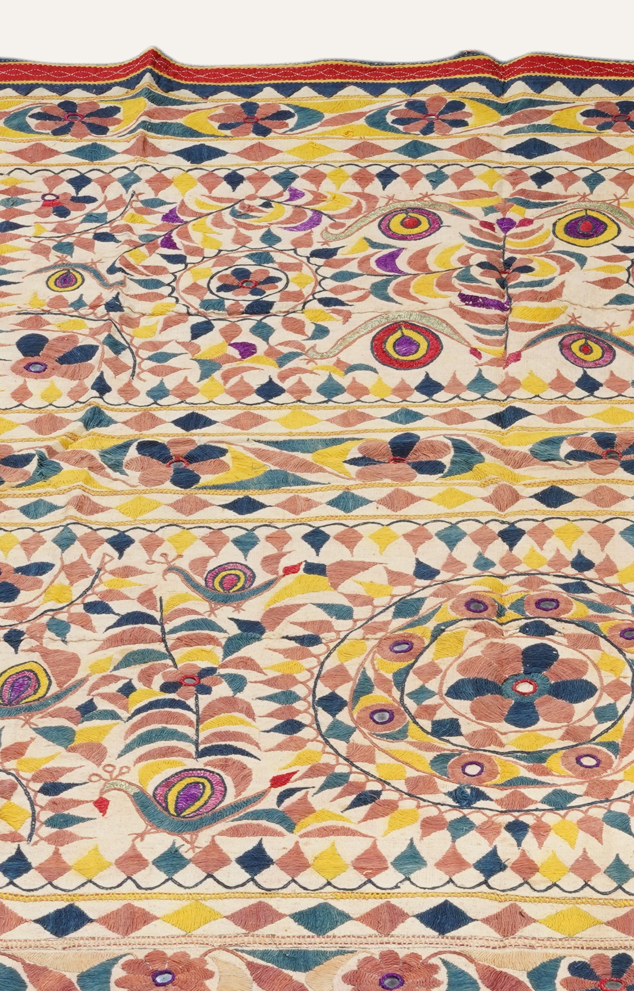 Vintage Saurashtra Appliqué Embroidered Textile Wall Hanging