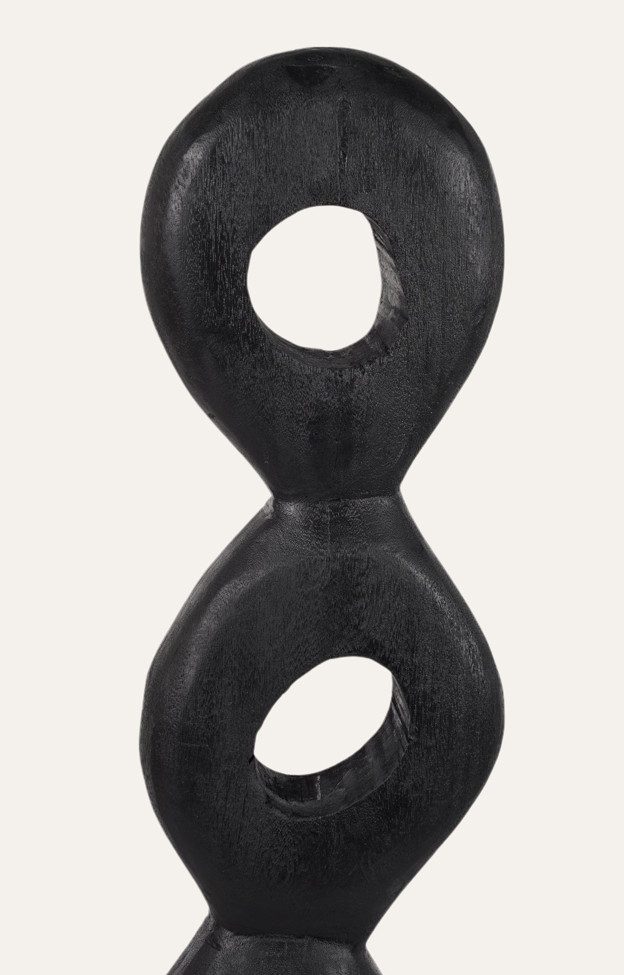 The Eternal Hoop – Black Mango Wood Modern Sculpture