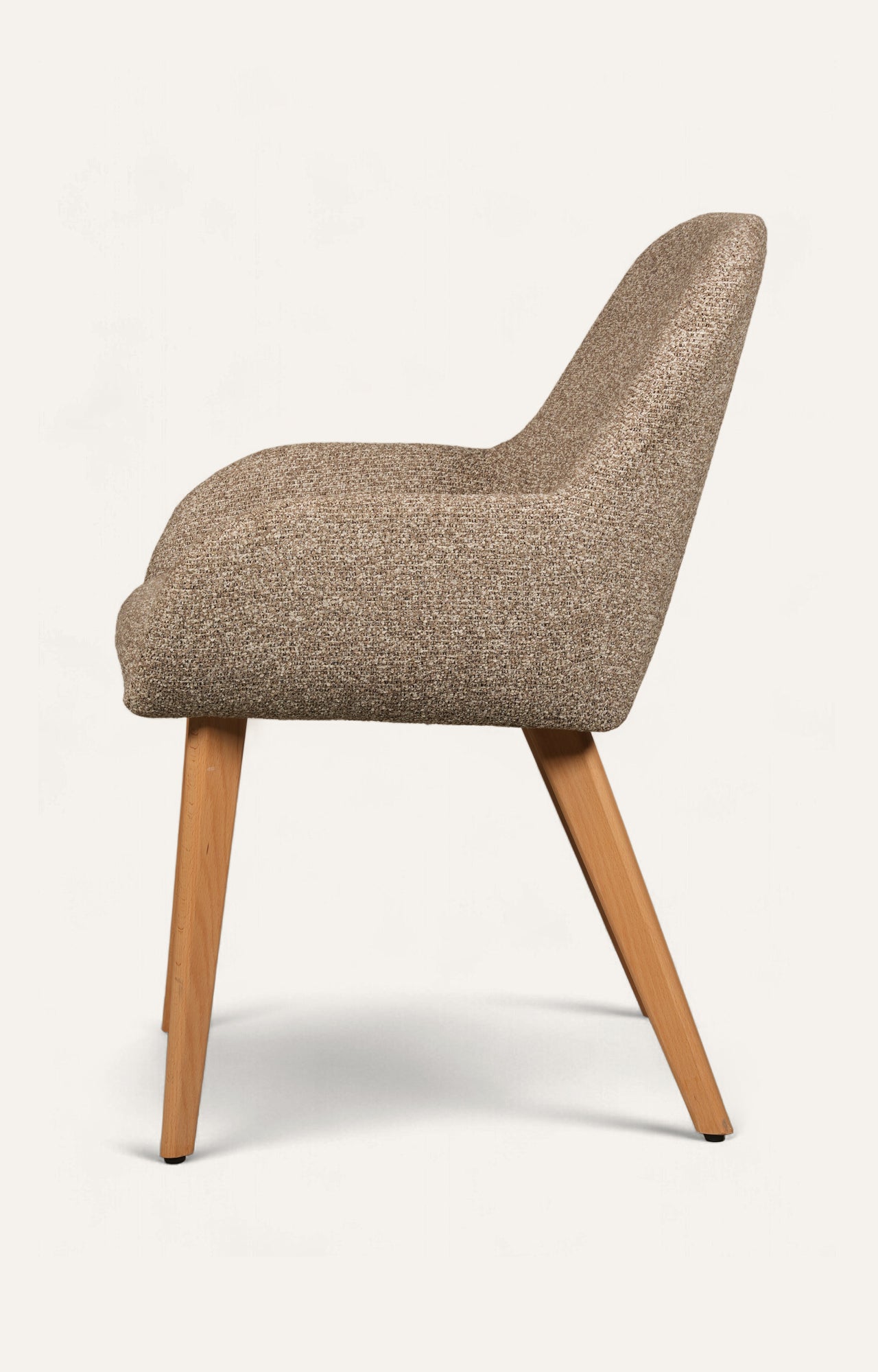 Mid-Century Modern Upholstered Armchair with Wooden Legs