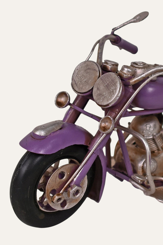 Retro Purple Touring Motorcycle Metal Décor
