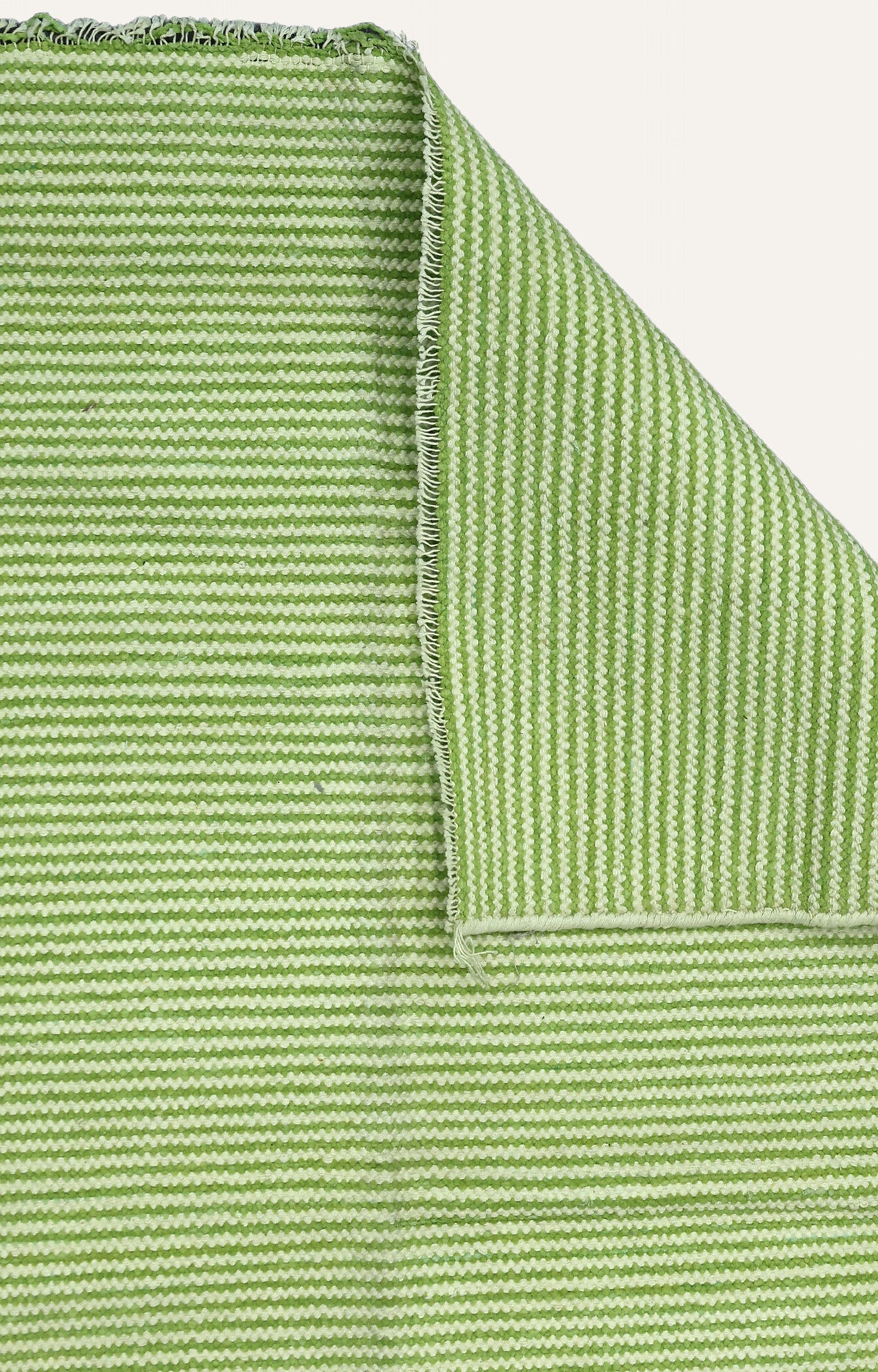 Green Stripes Handwoven Cotton Rug