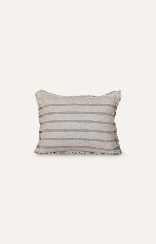 Indigo Wave Linen Cushion Cover