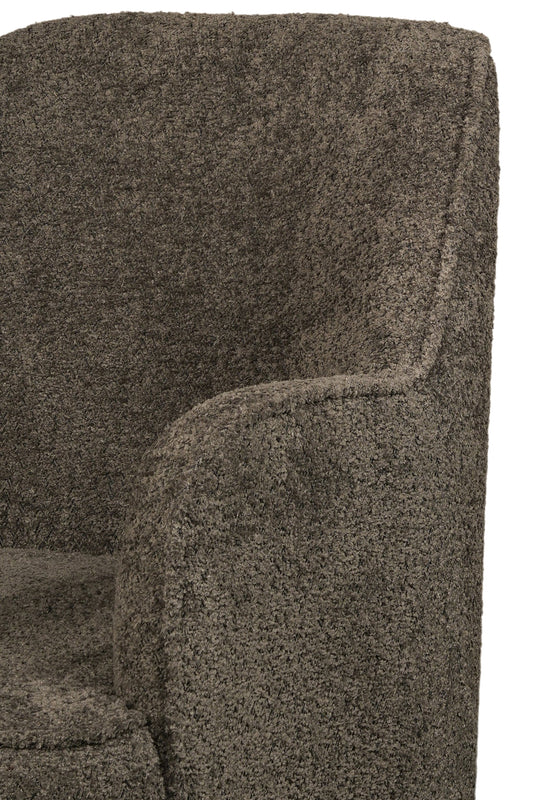 Modern Charcoal Upholstered Armchair with Metal Legs