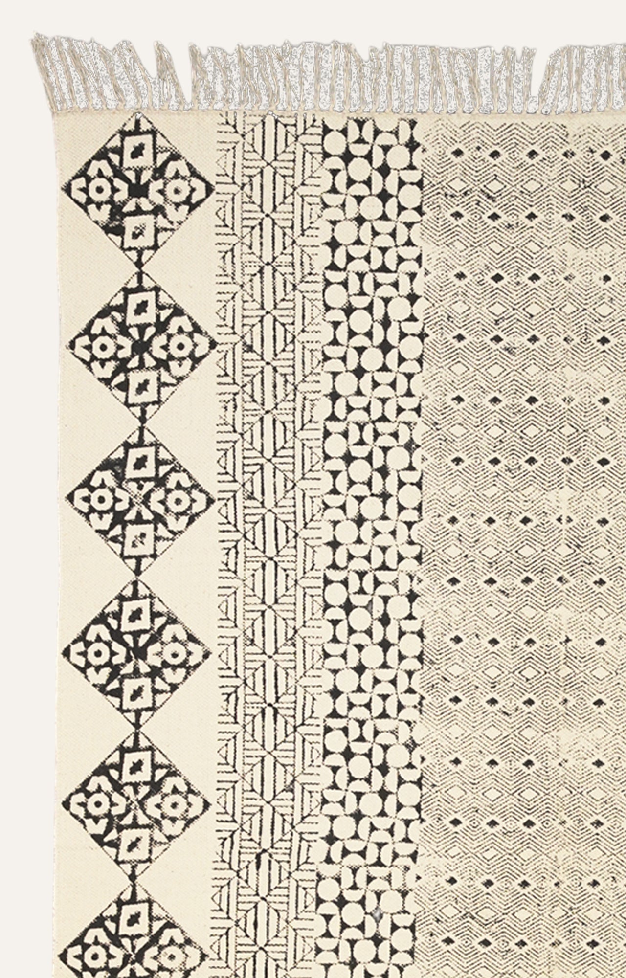 Monochrome Geometry Cotton Rug