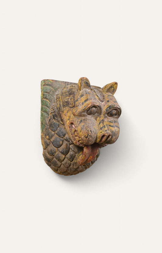 Traditional Wooden Tiger Wall Mask
