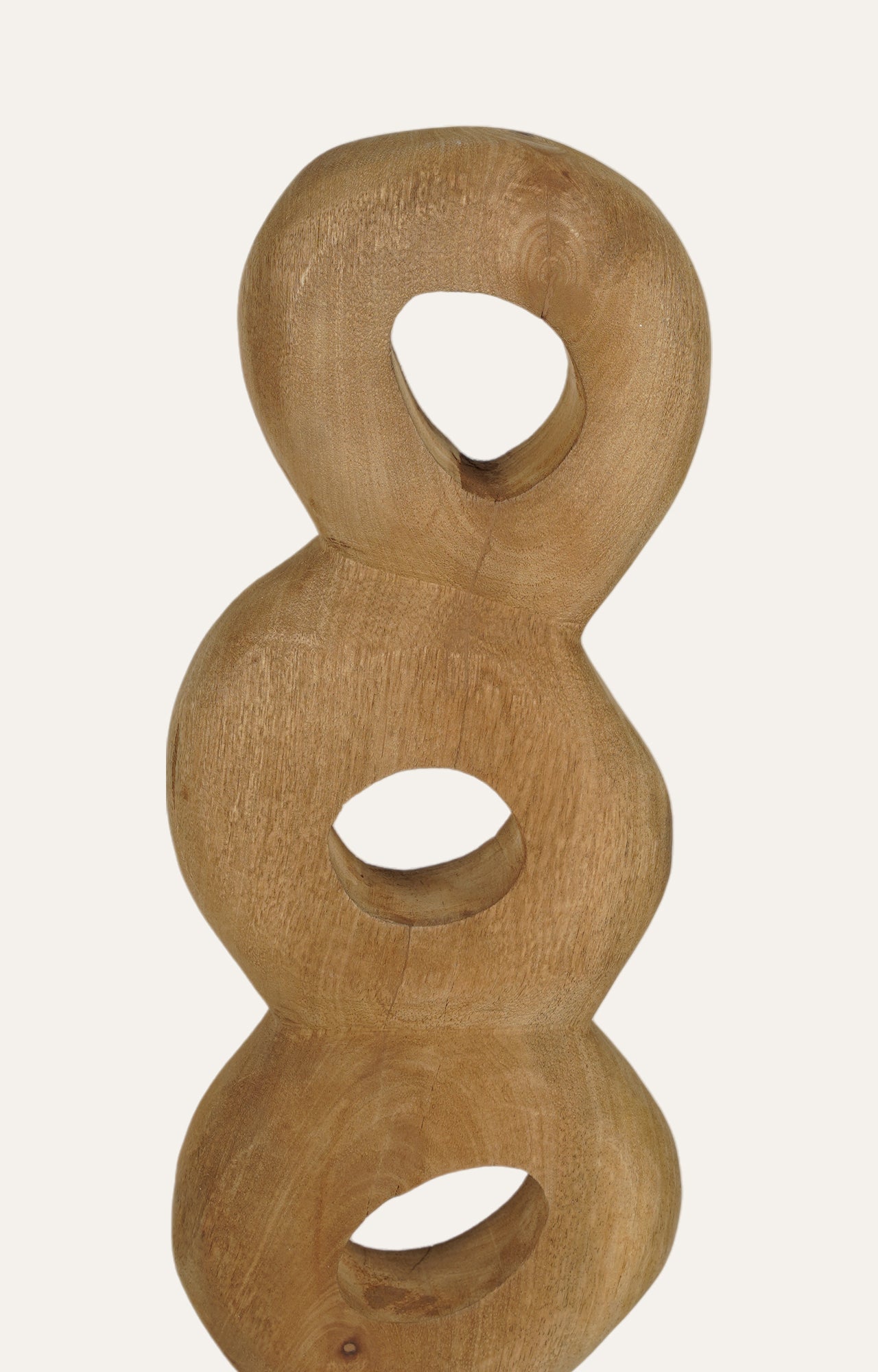 The Eternal Hoop – Brown Mango Wood Modern Sculpture