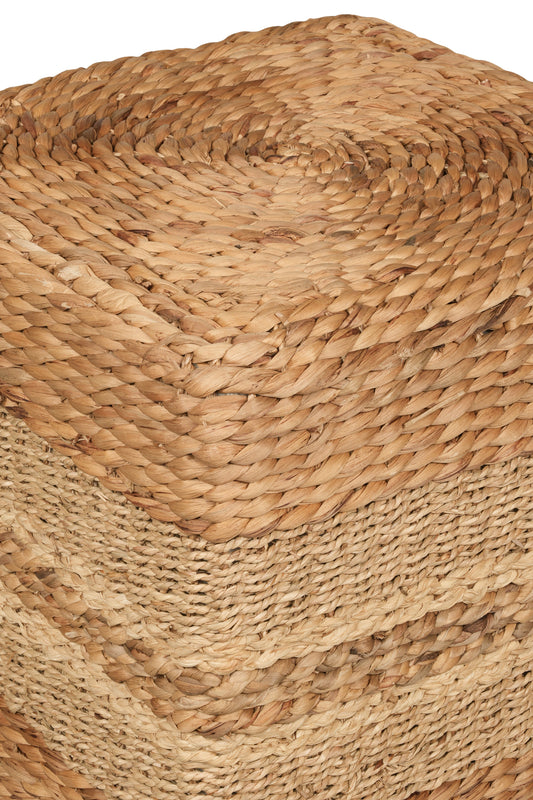 Square Braided Natural Fiber Pouf