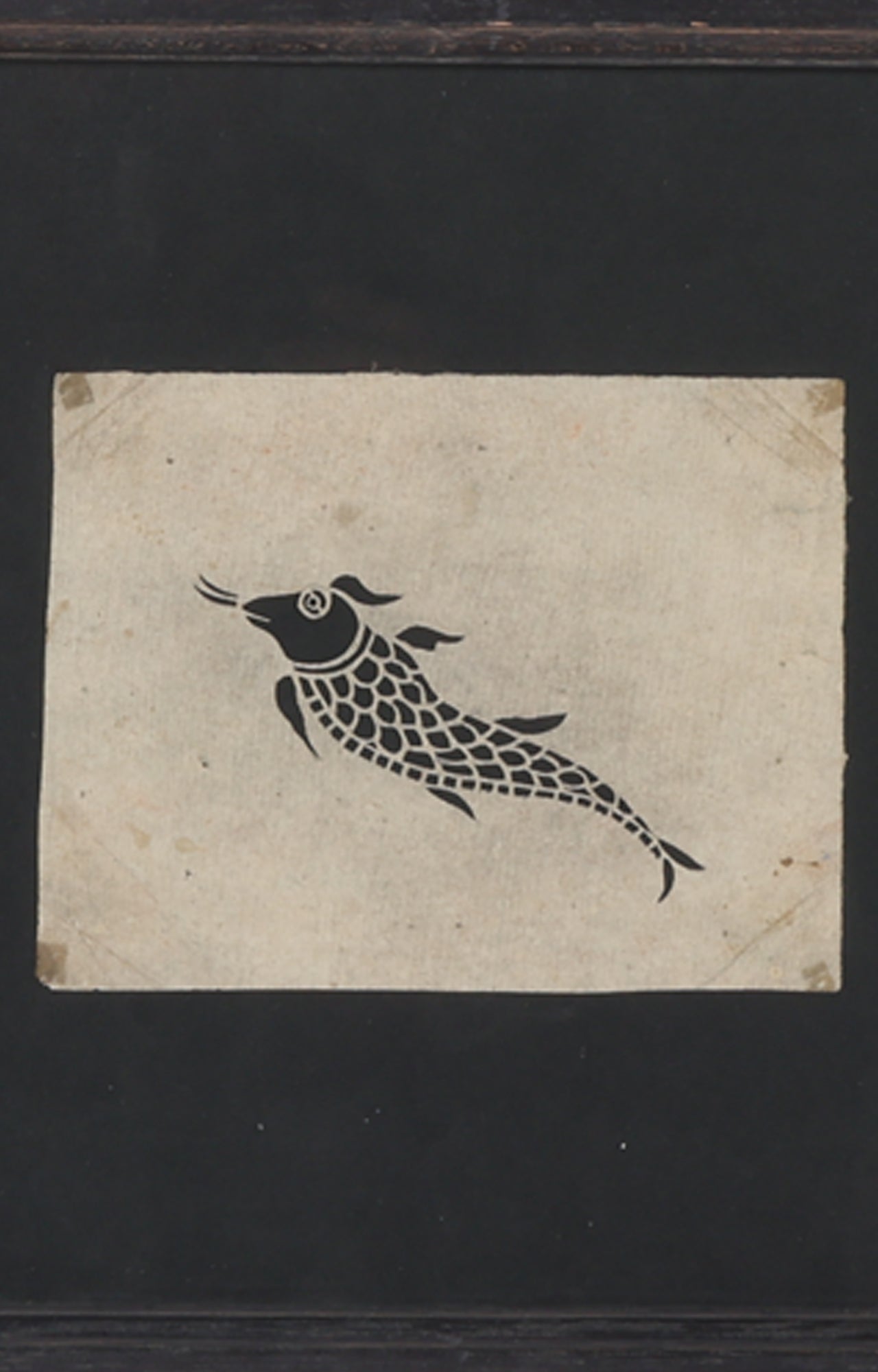 Fish Motif Stencil Art (Framed)