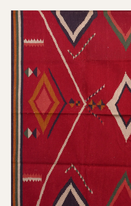 Handwoven Argyle Motif Rug