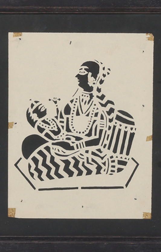 Maternal Love Stencil Art (Framed)