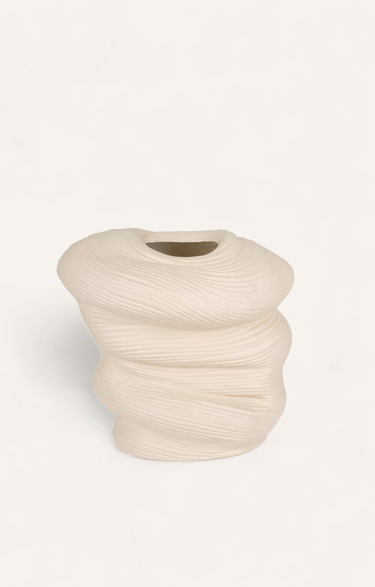 Swirl Texture Resin Planter – Ivory