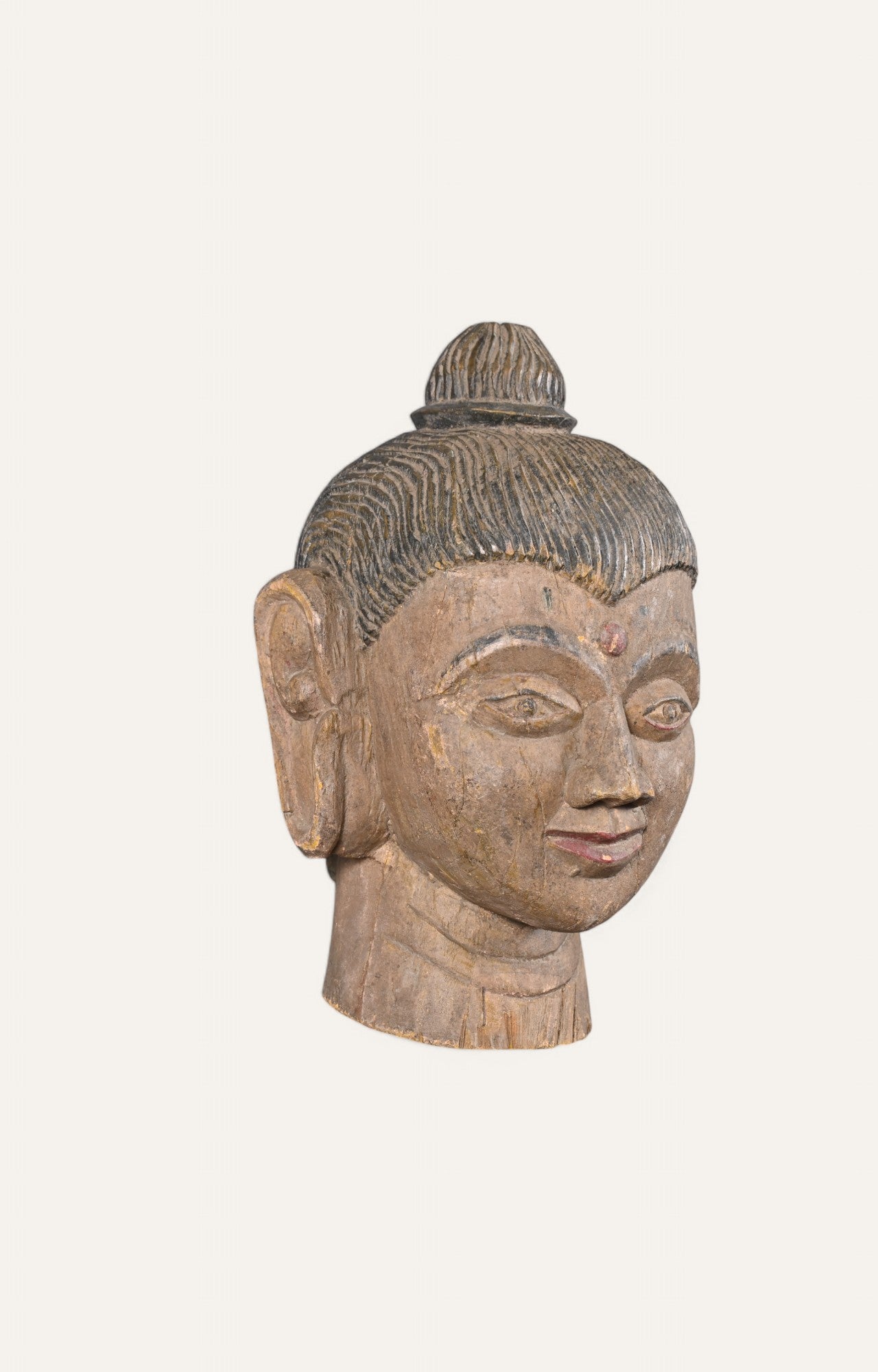 Buddha Hand-Carved Wooden Wall Mask