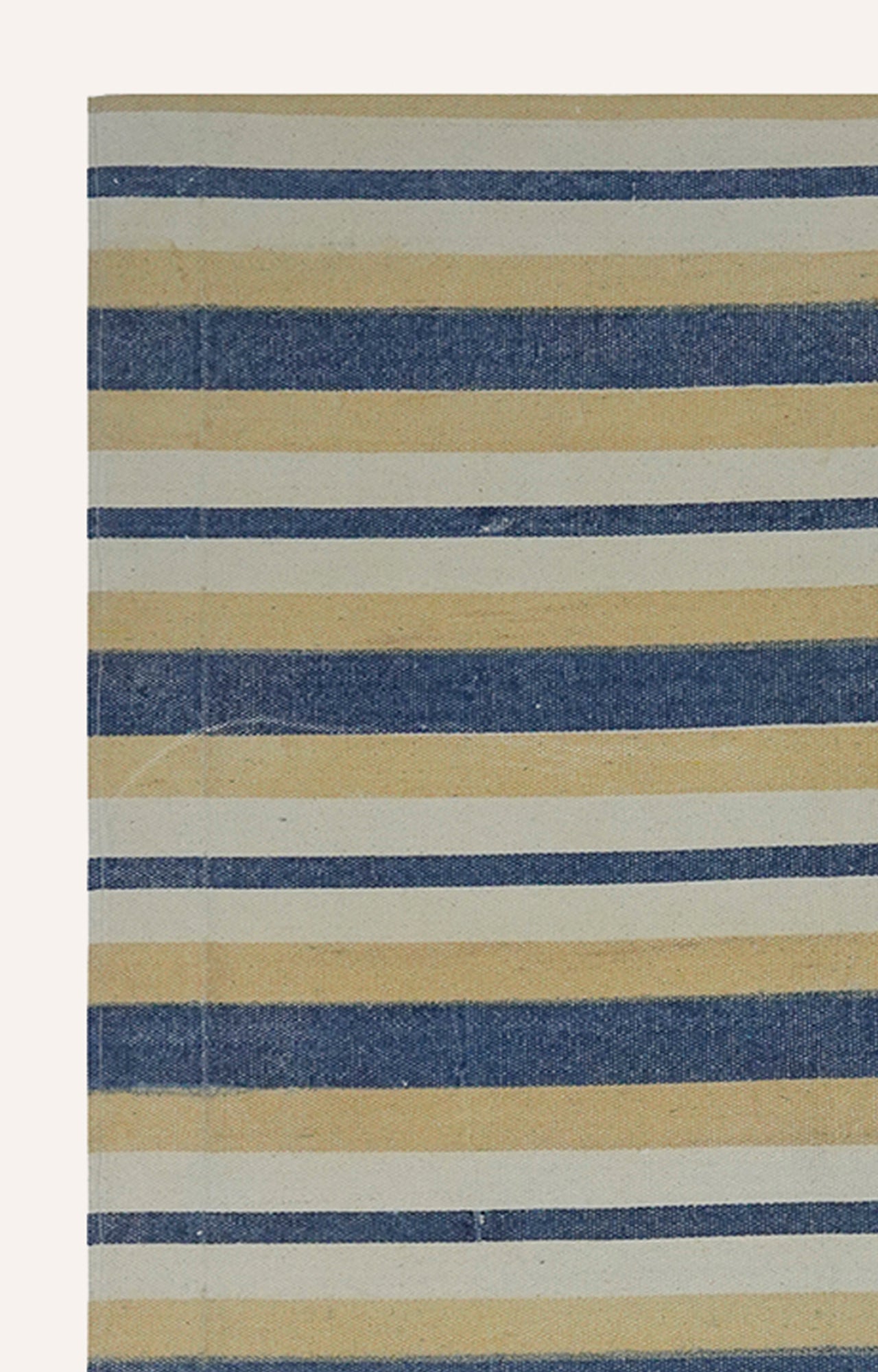 Screen Printed Handwoven Striped Area Rug