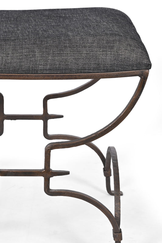 Iron Upholstered Stool