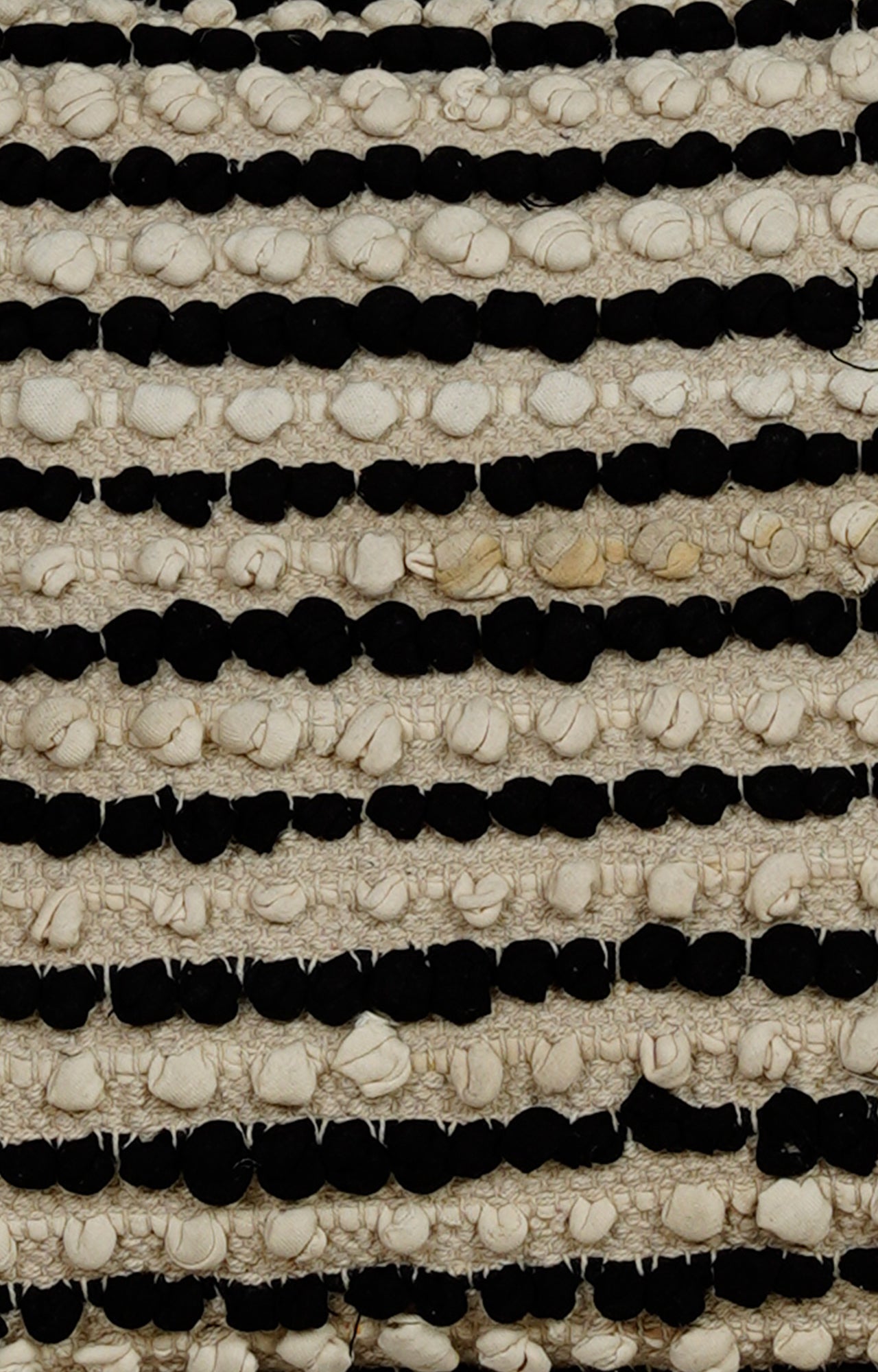 Handwoven Black & Beige Textured Cushion