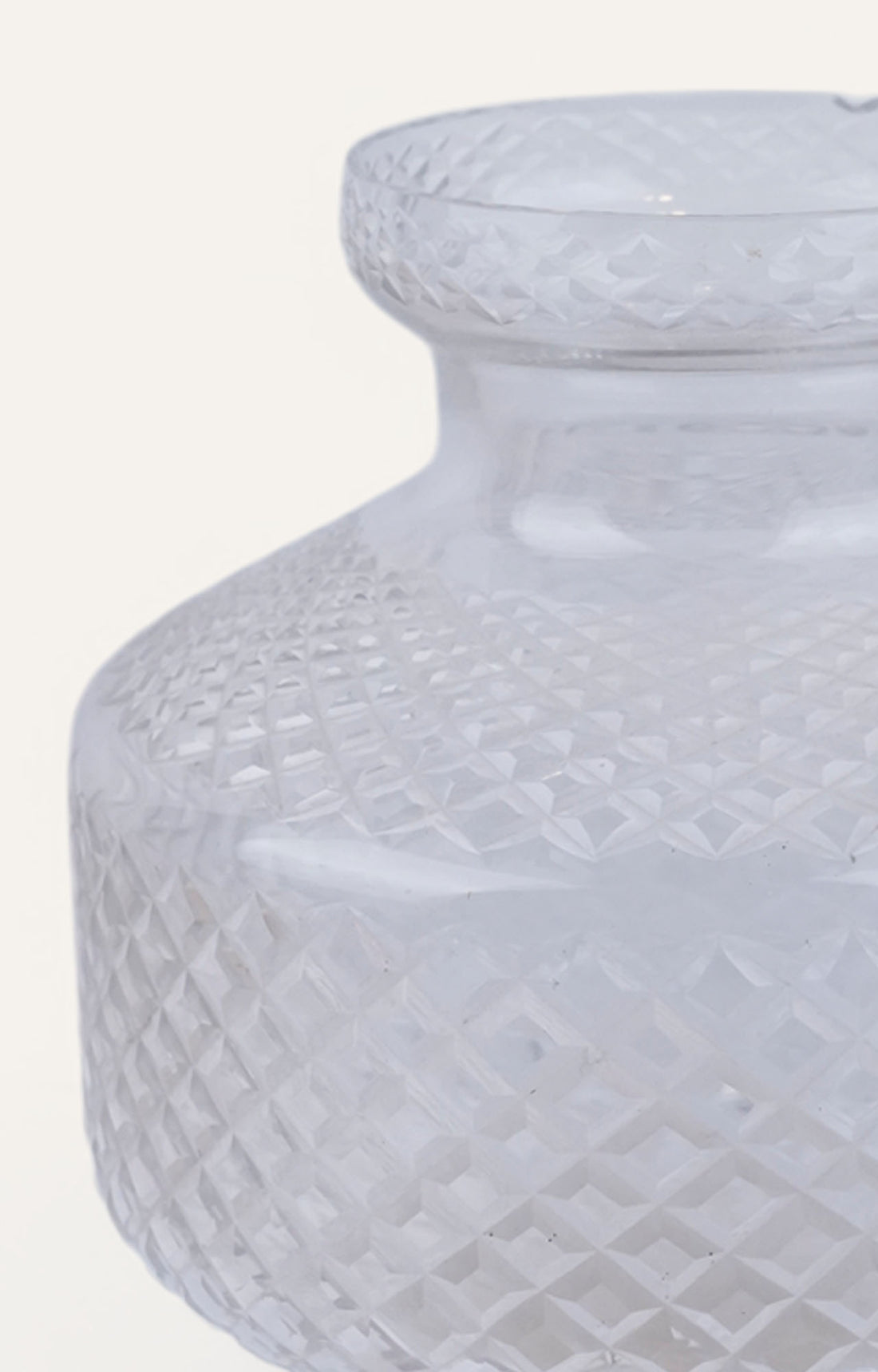 Transparent Cut Decorative Glass Vase
