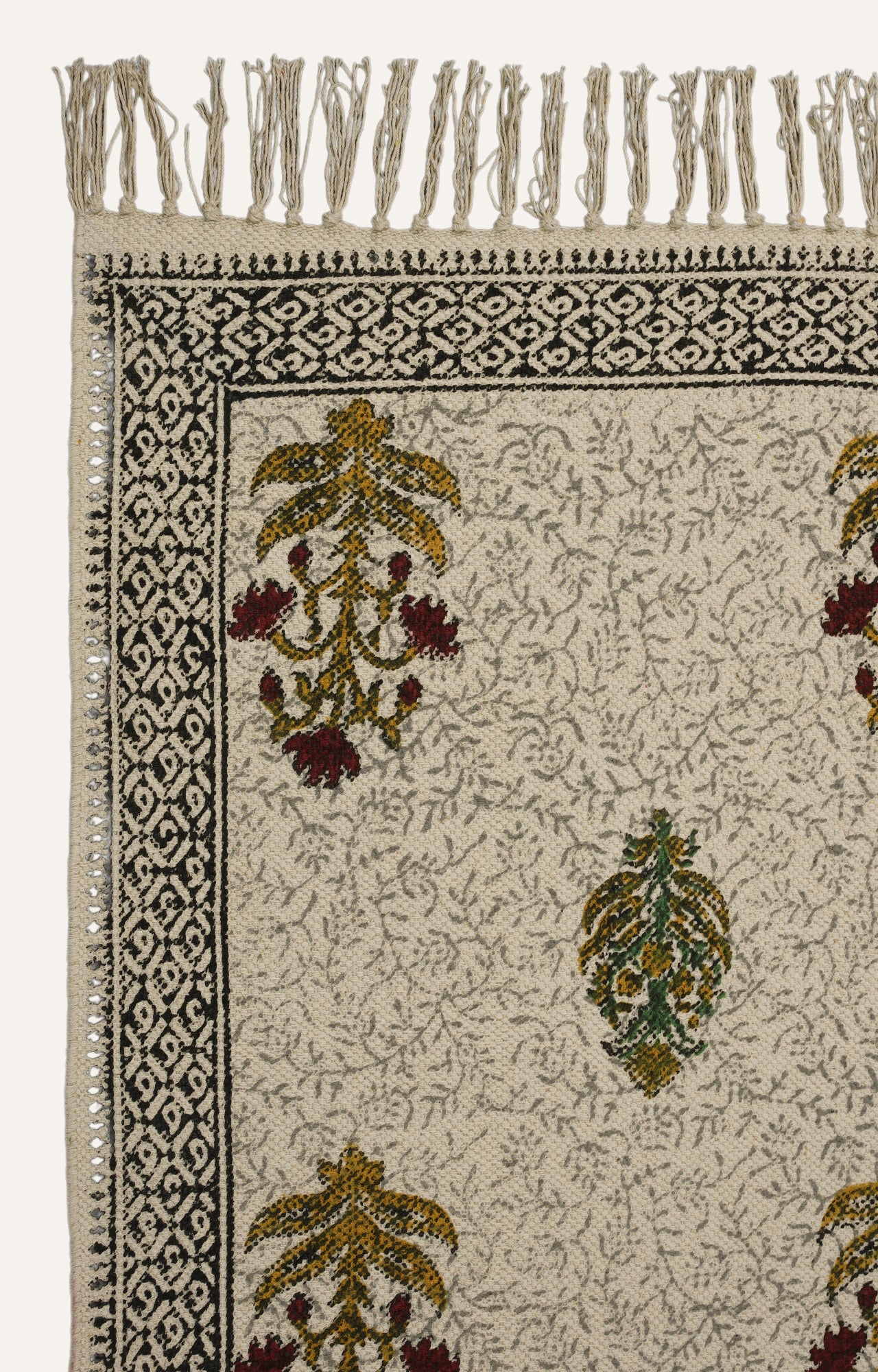 Floral Motif Block Printed Throw