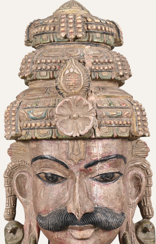 Hand-Carved Wooden Wall Mask