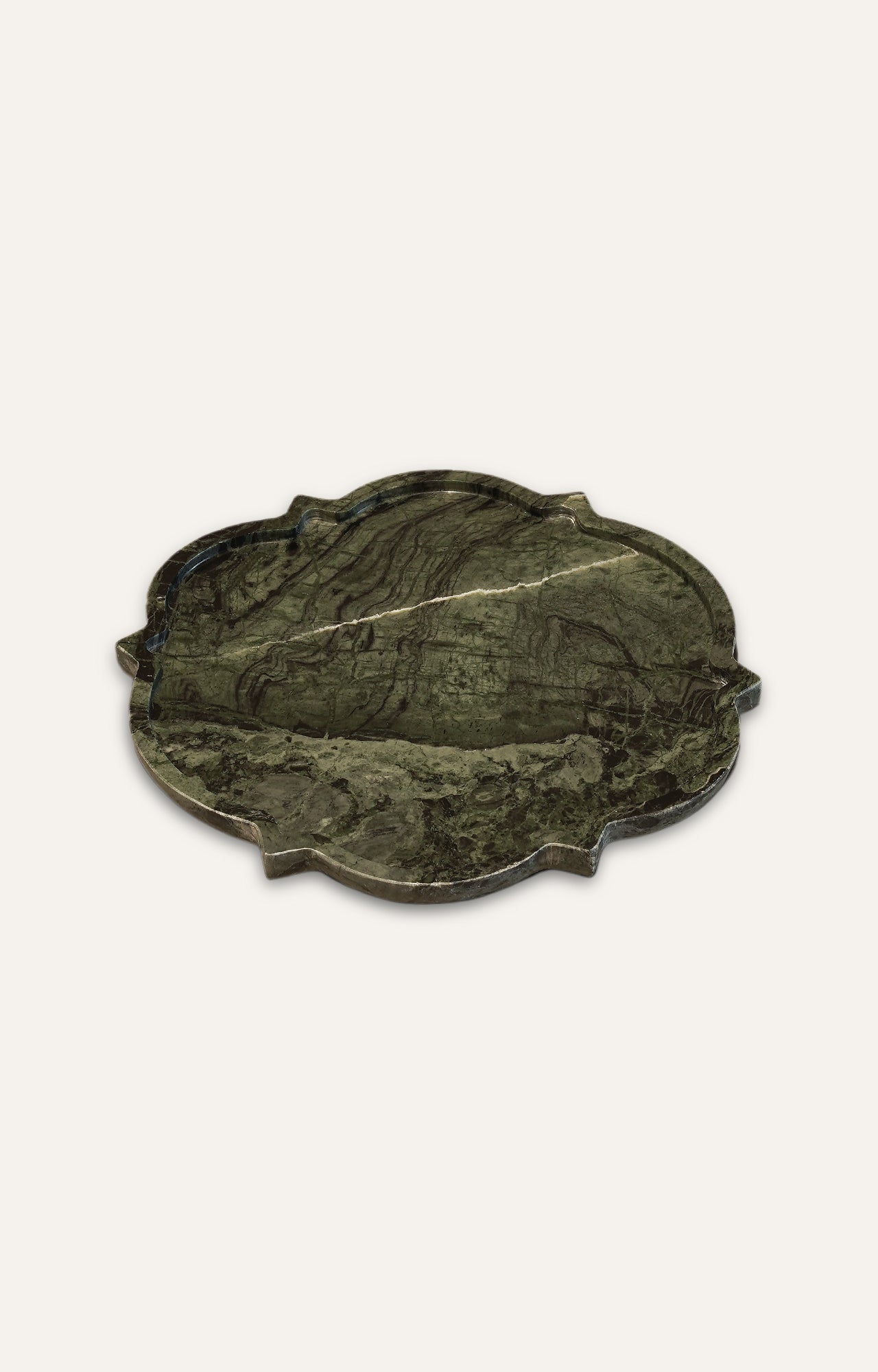 Verdure Green Marble Platter Set (Set of 3)