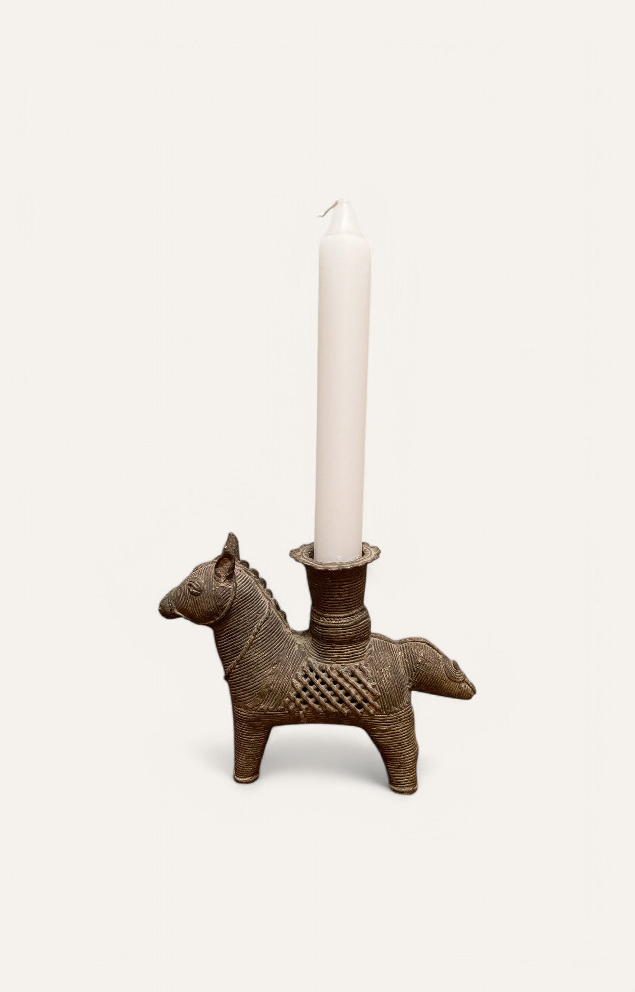 Dhokra Animal Brass Candle Holder Sculpture