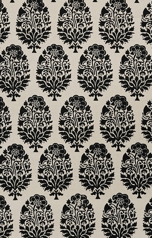 Mughal Butta Block-Printed Cotton Rug