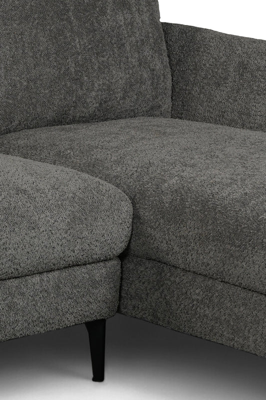 Modern Charcoal Bouclé Right Sectional Sofa