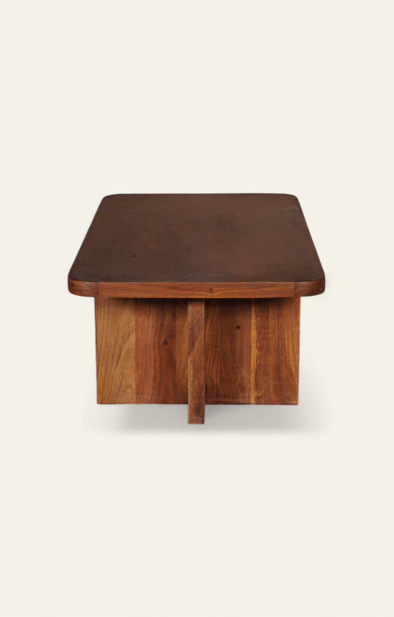 Rectilinear Acacia Wood Coffee Table