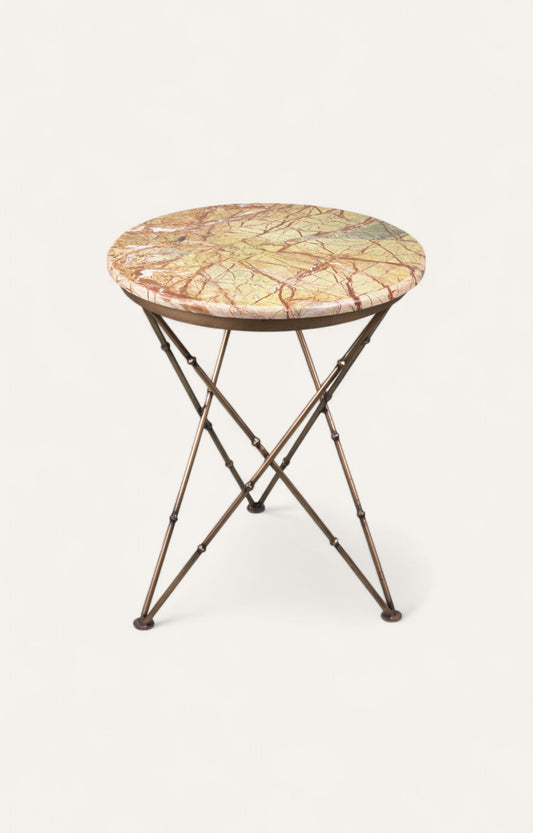 Black Marble Stone Side Table