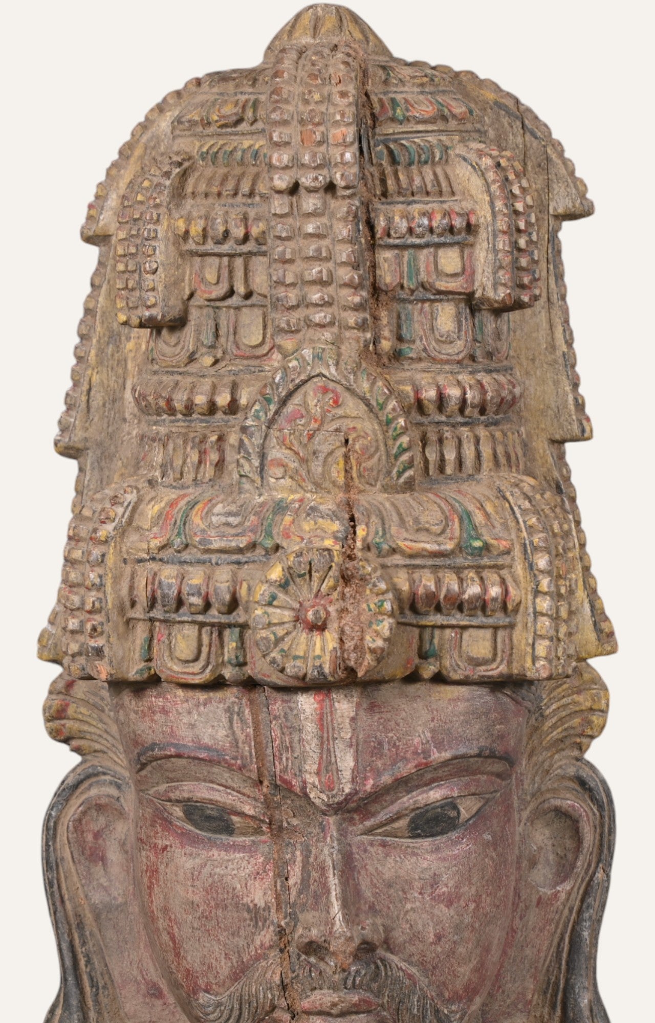 Traditional Hand-Carved Wooden Wall Mask