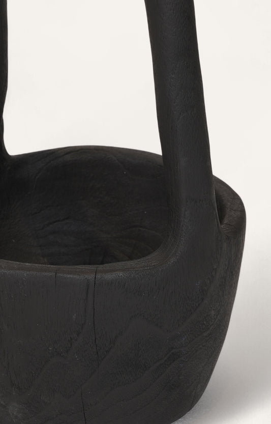 Charcoal Black Textured Handle Bowl