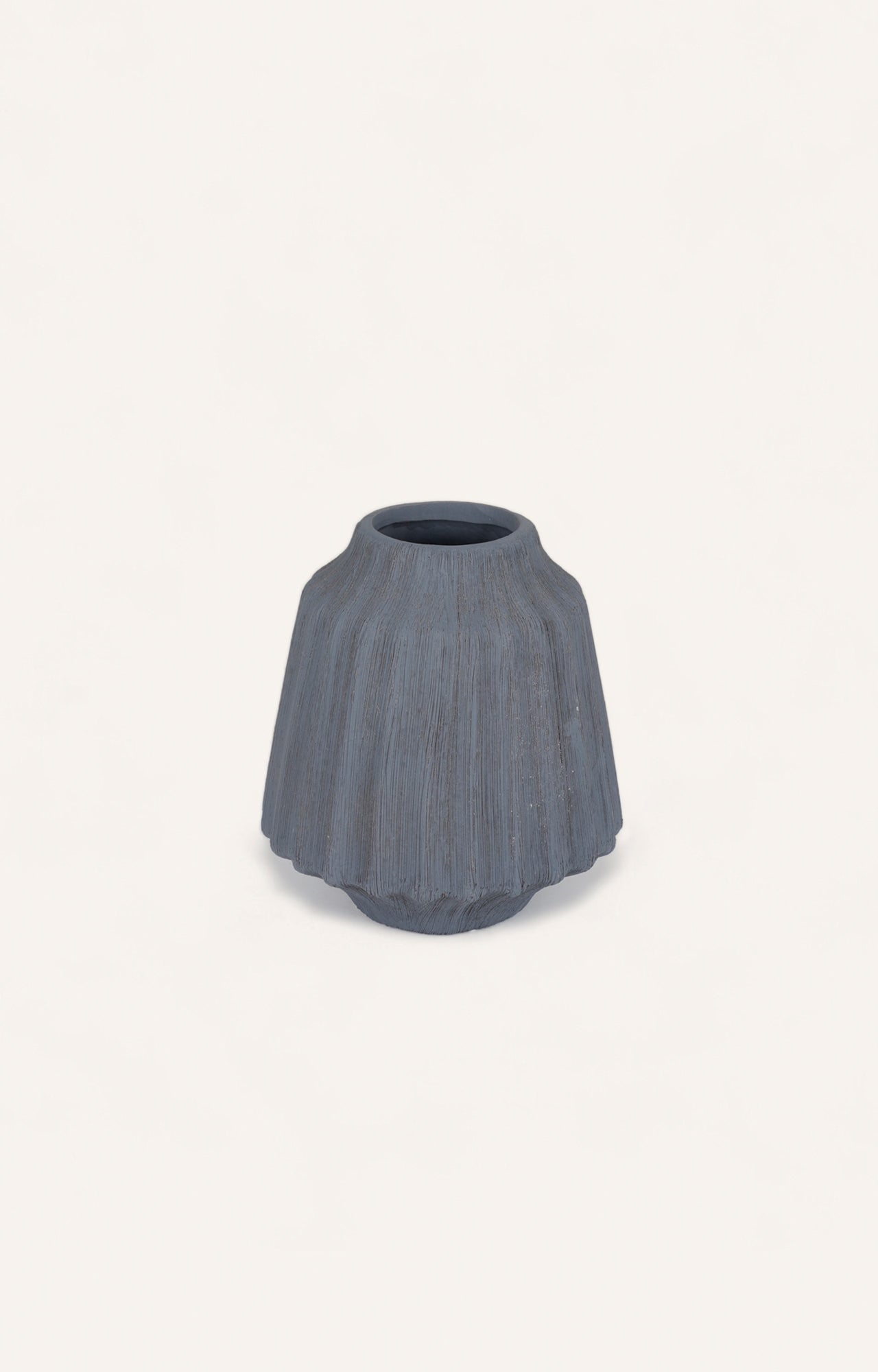 Fluted Grey Vase