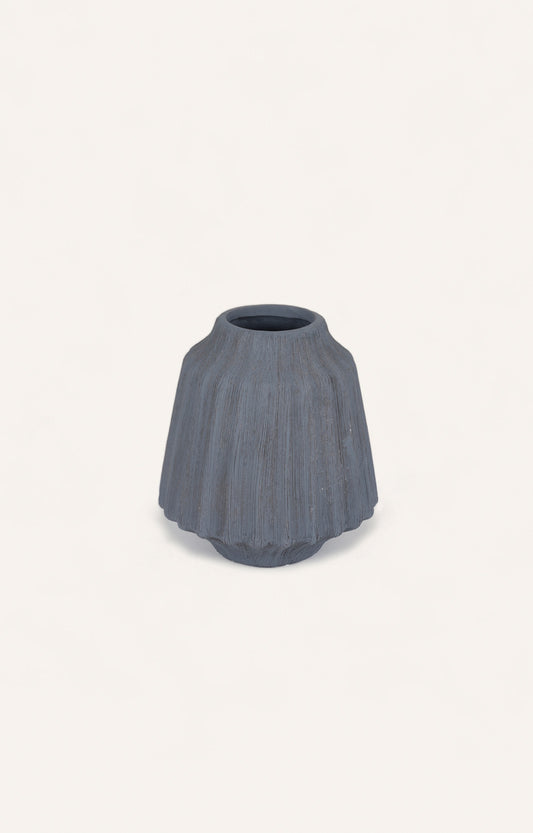 Fluted Grey Vase