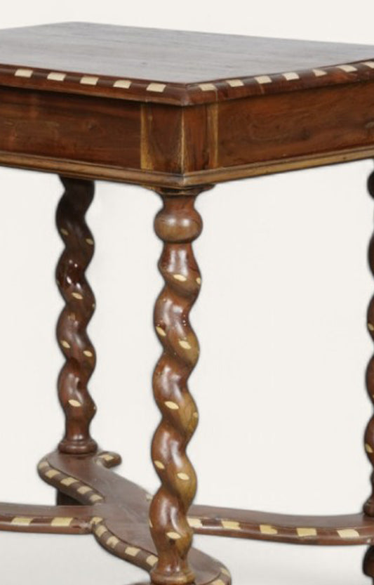 Barley Twist Inlay Side Table